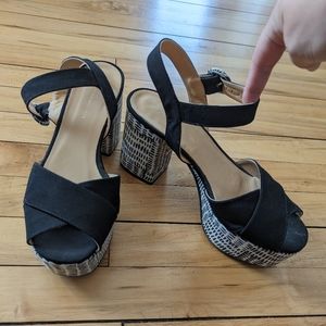 Anthropologie Quincy platform heel sandal